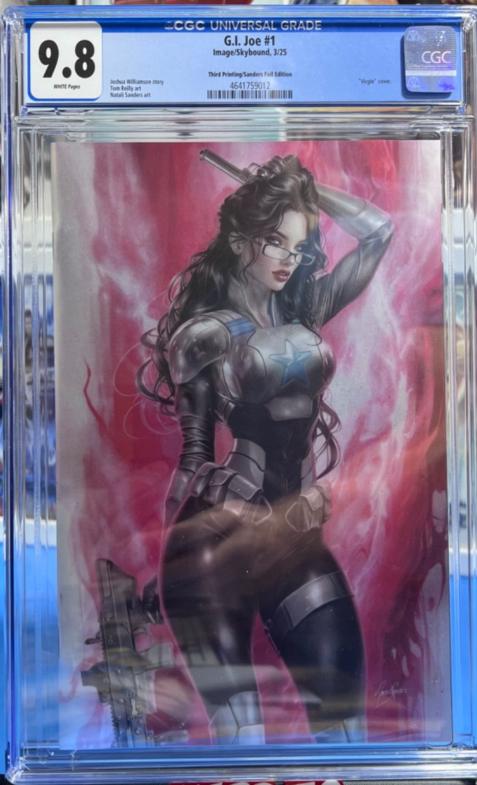 9.8 CGC GI JOE #1 VIRGIN RED FOIL CONVENTION EXCLUSIVE - NATALI SANDERS