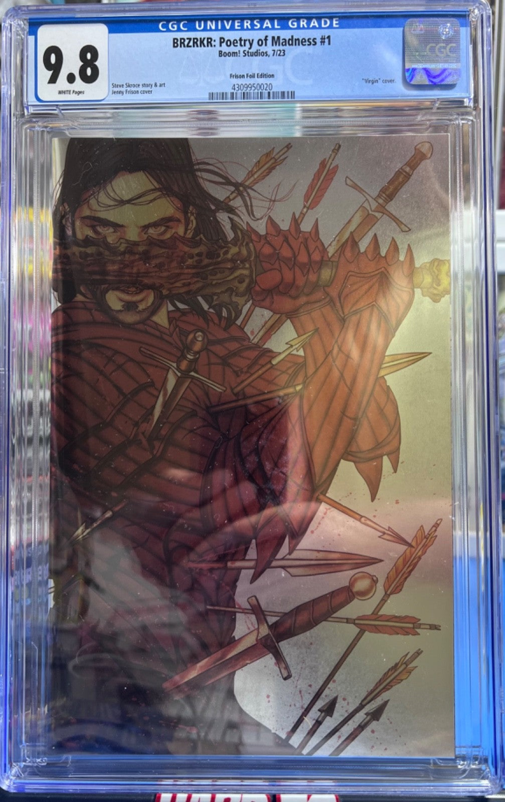 9.8 CGC BRZRKR POETRY of MADNESS #1 SDCC FOIL VIRGIN EXCLUSIVE - FRISON / KEANU
