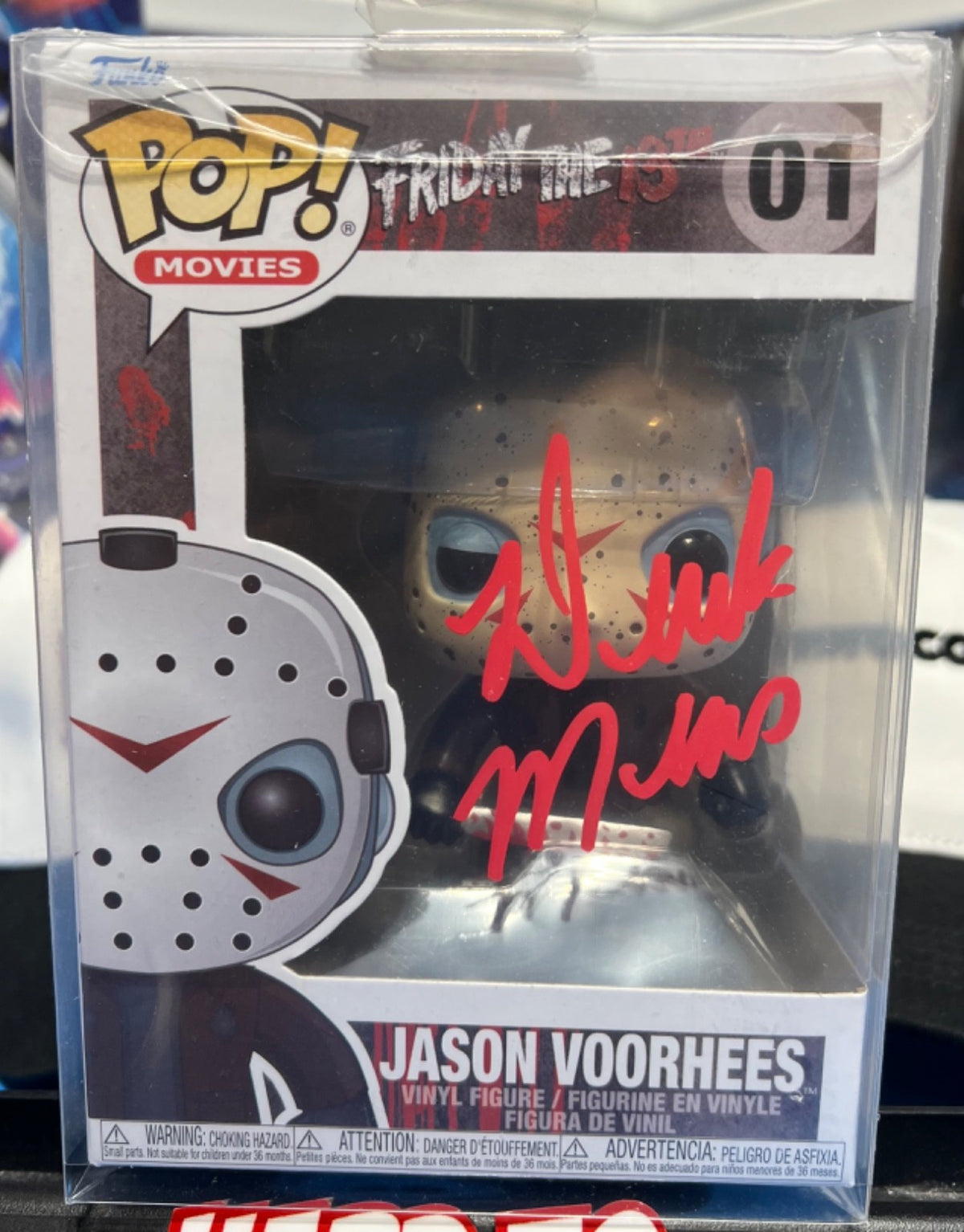 DEREK MEARS SIGNED FUNKO POP #01 FRIDAY 13TH JASON VOORHEES JSA CERT