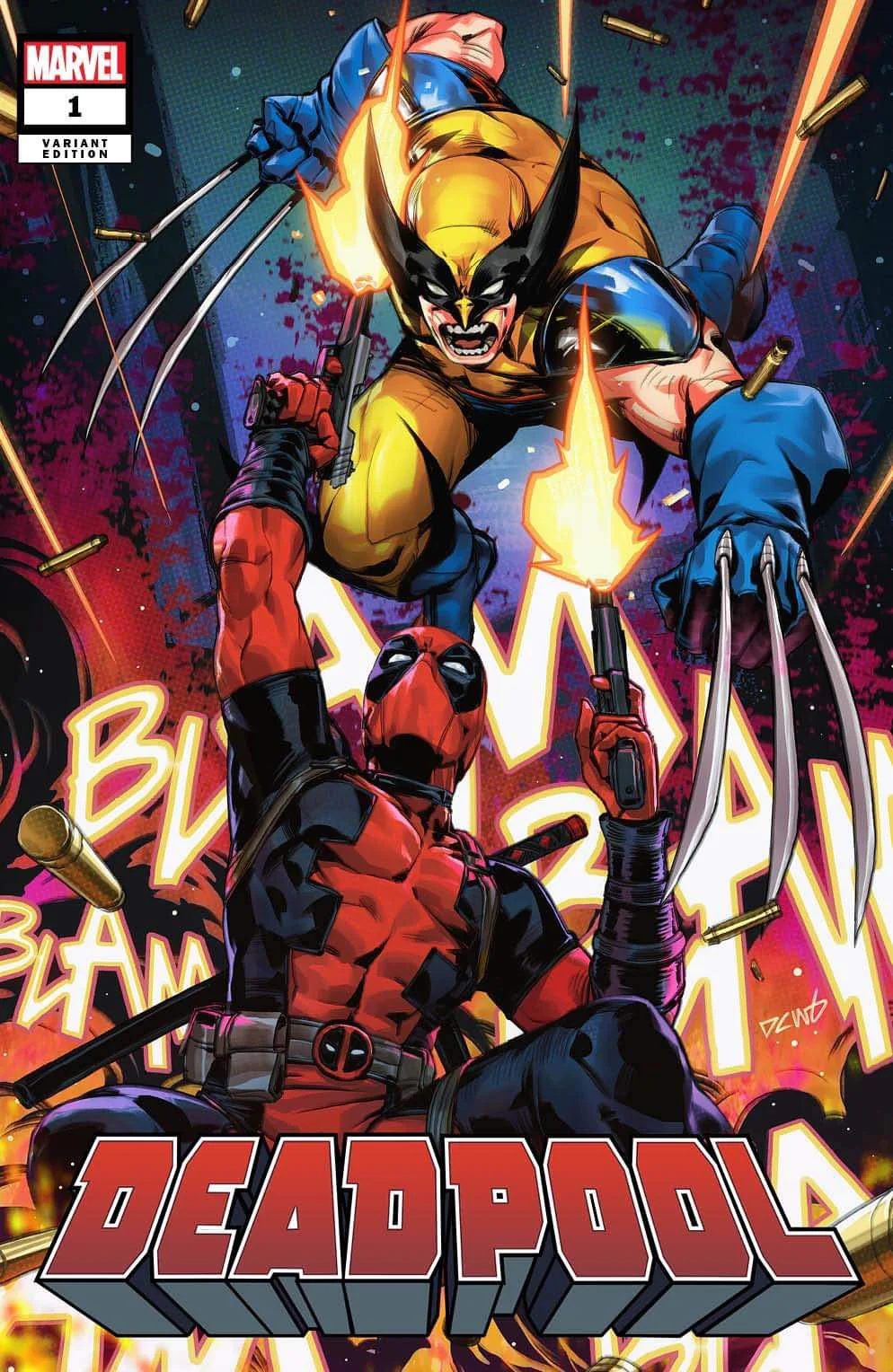 DEADPOOL #1 EXCLUSIVE TRADE - DERRICK CHEW  VS WOLVERINE (2024)