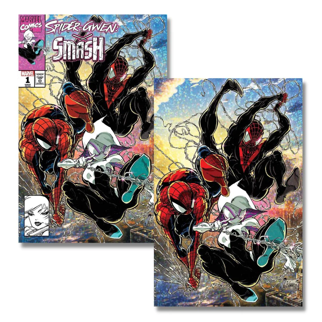 SPIDER-GWEN SMASH #1 EXCLUSIVE VIRGIN/TRADE 90s RETRO - KAARE ANDREWS  LTD 1000
