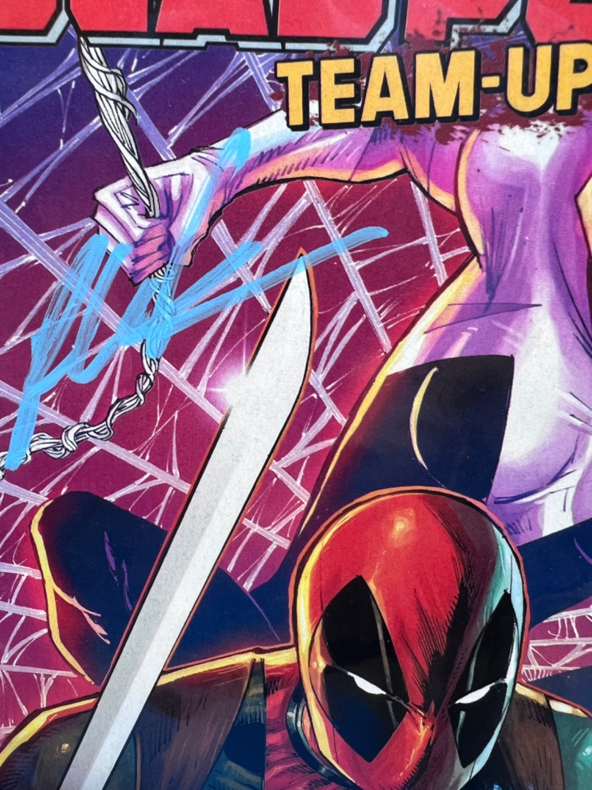 DEADPOOL TEAM-UP #5 SIGNED LIEFELD & SPECIAL CHISEL SIGNATURE COA SPIDER-GWEN