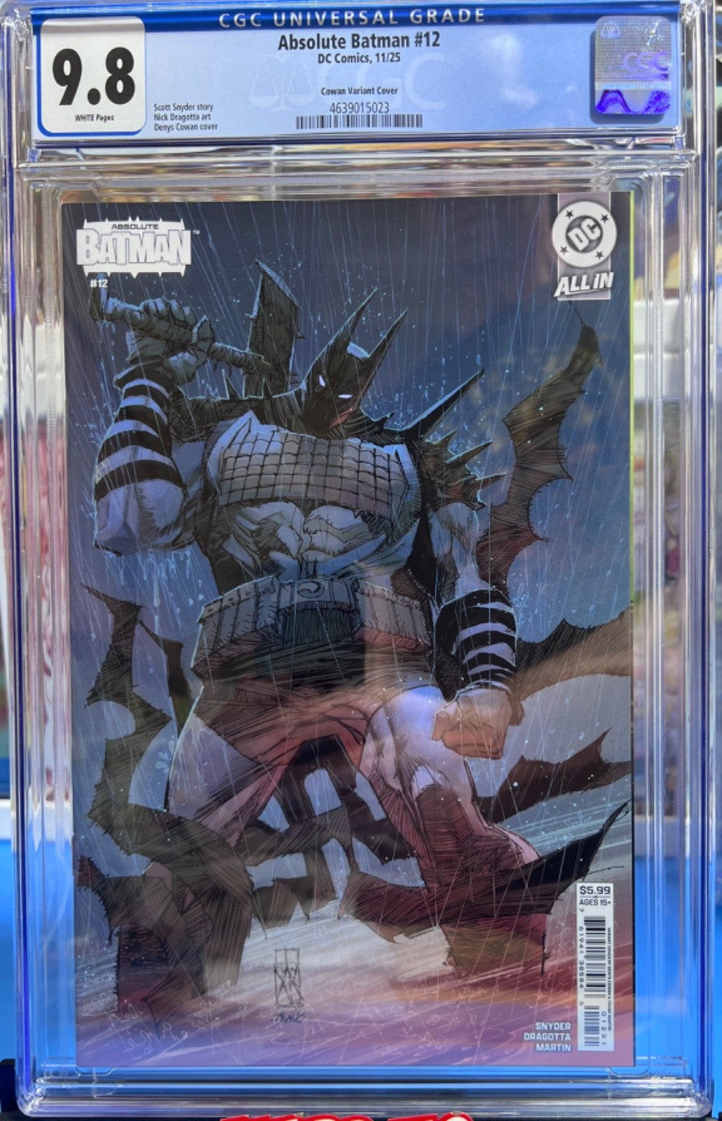 9.8 CGC ABSOLUTE BATMAN #12 COWAN 1st Printing SNYDER DRAGOTTA EPIC COVER