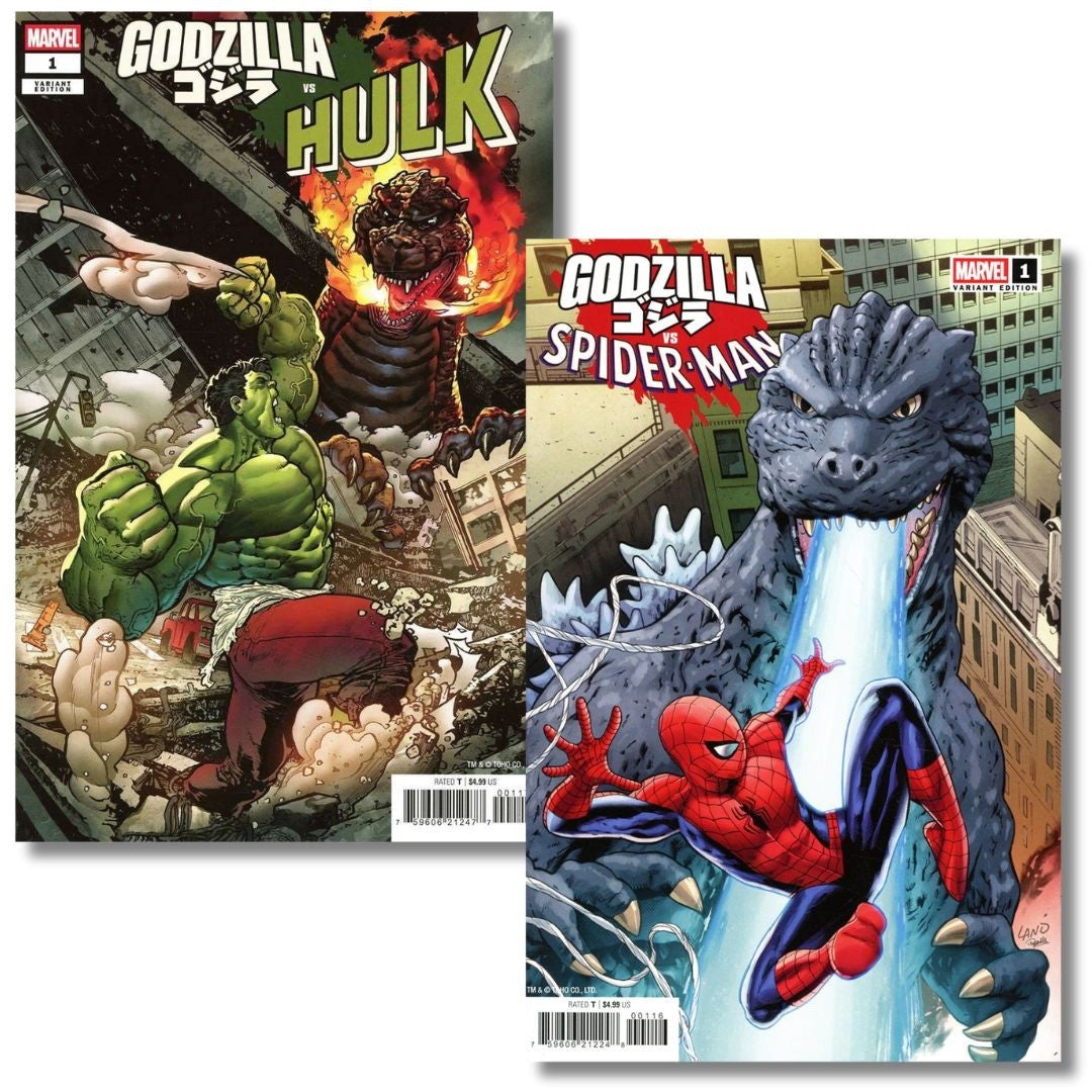 1:25 GODZILLA vs HULK & Spider-Man #1 SET - 1ST VENOMIZED GODZILLA