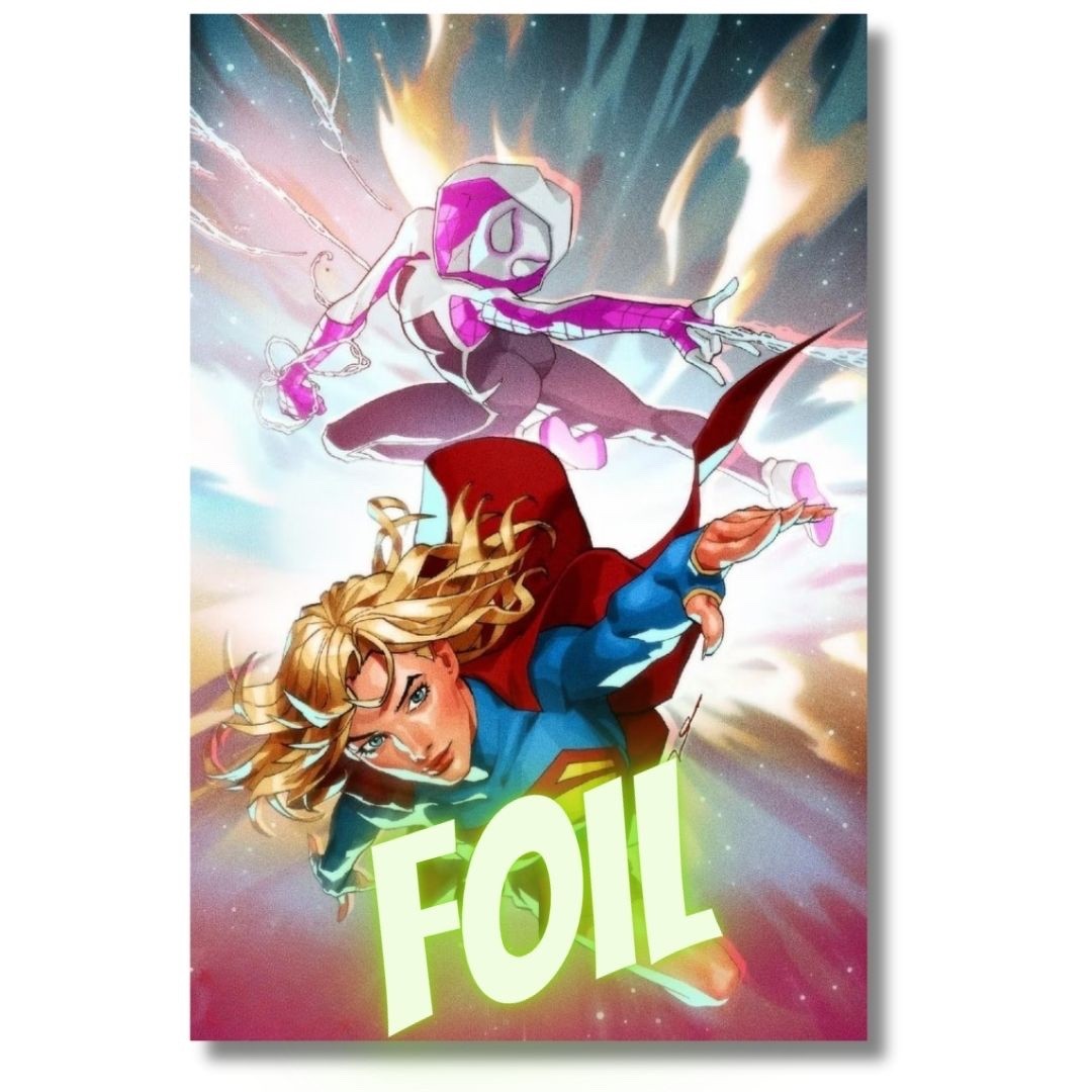 SUPERMAN SPIDER-MAN #1 VIRGIN FOIL EXCLUSIVE - SUPERGIRL SPIDER-GWEN -  PAREL