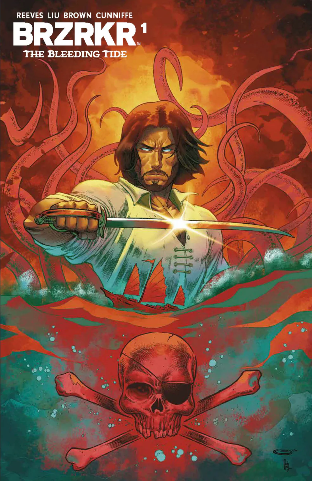 BRZRKR BLEEDING TIDE #1 TRADE & VIRGIN FOIL  EXCLUSIVE - SHAH  LTD 500 KEANU
