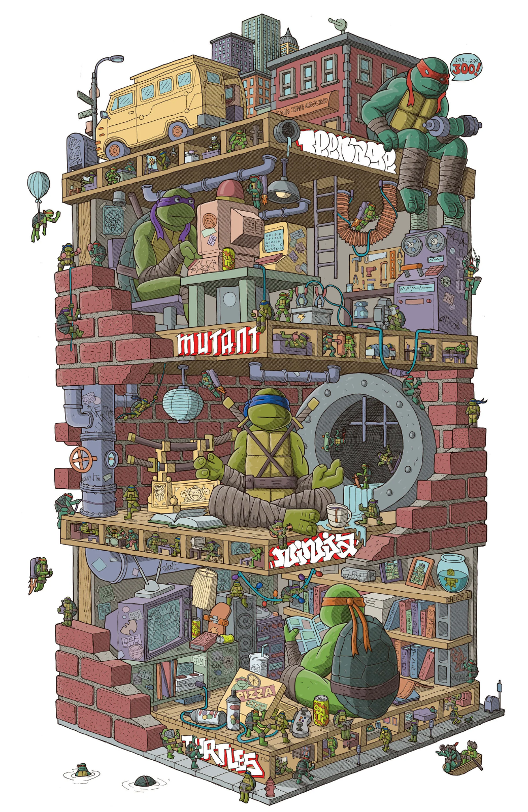 TMNT TEENAGE MUTANT NINJA TURTLES #300 SDCC VIRGIN EXCLUSIVE - CAMPBELL