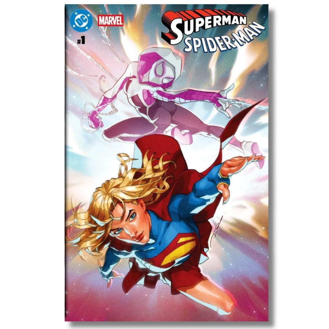 SUPERMAN SPIDER-MAN #1 VIRGIN FOIL & TRADE EXCLUSIVE SET- SUPERGIRL SPIDER-GWEN