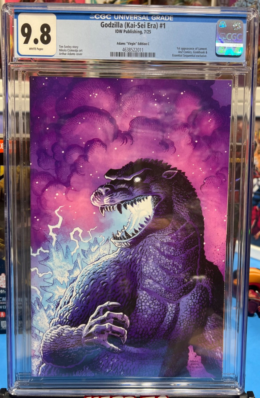 9.8 CGC SDCC GODZILLA KAI #1 VIRGIN PURPLE EXCLUSIVE (2025) ART ADAMS ...