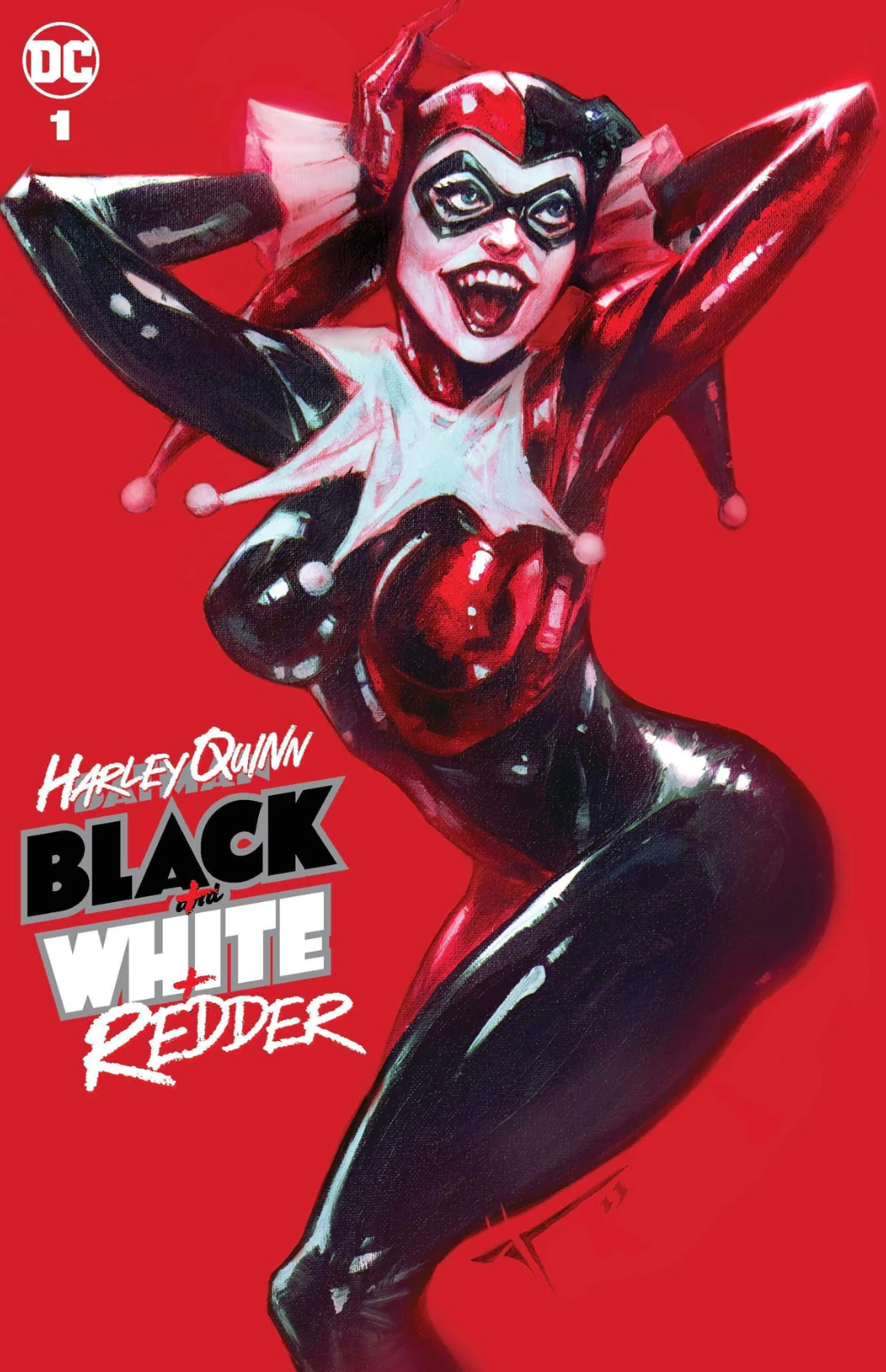 HARLEY QUINN BLACK WHITE REDDER #1 EXCLUSIVE MINIMAL/TRADE - IVAN TAO