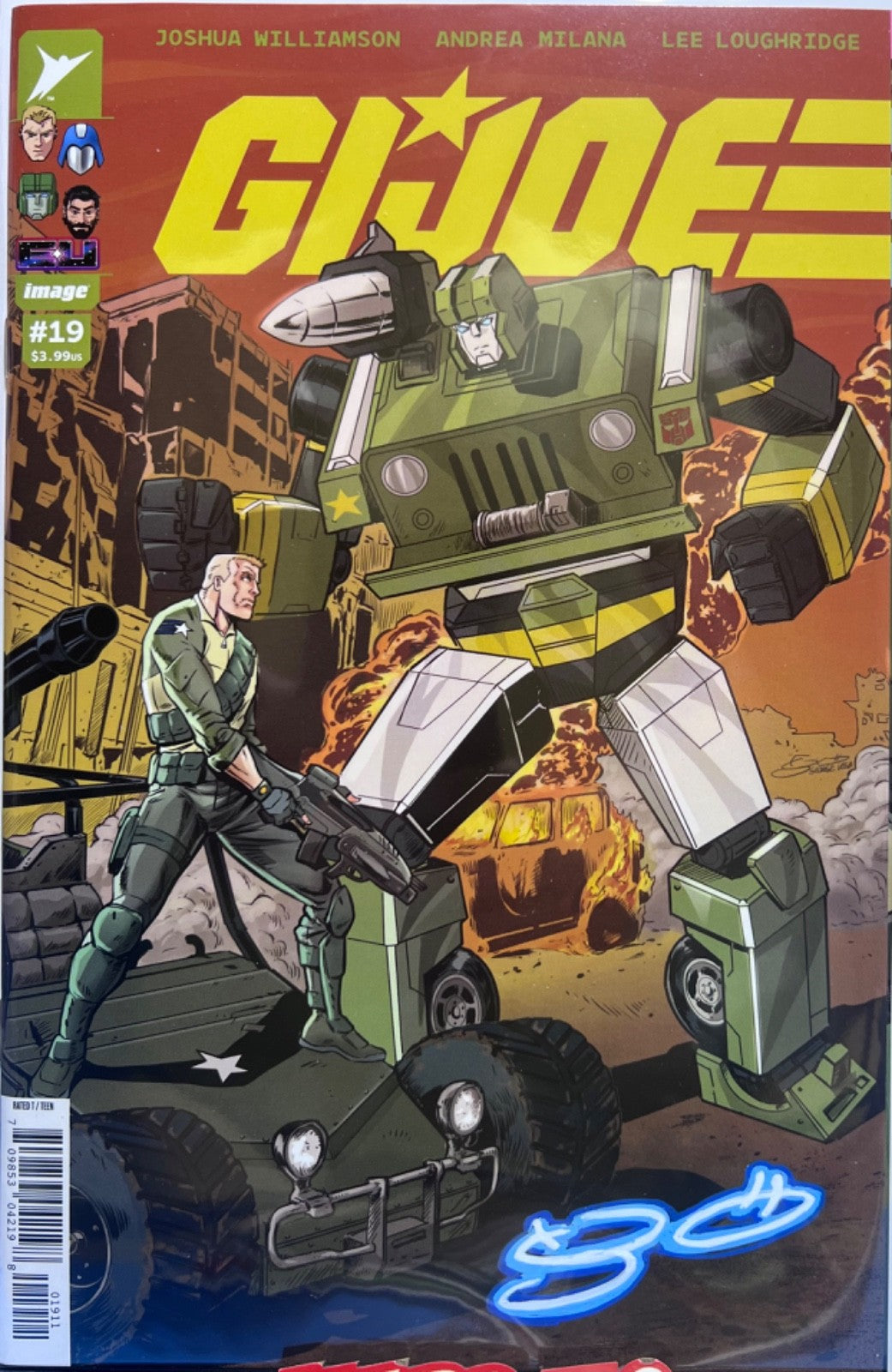 GI JOE #19 EXCLUSIVE SIGNED GEORGE VEGA PREMIUM 'NEON' SIG - ENERGON  LTD 500