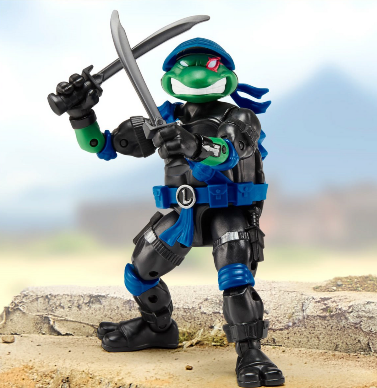 TEENAGE MUTANT NINJA TURTLES x GI JOE MASHUP, LEO /SNAKE EYES - NIB