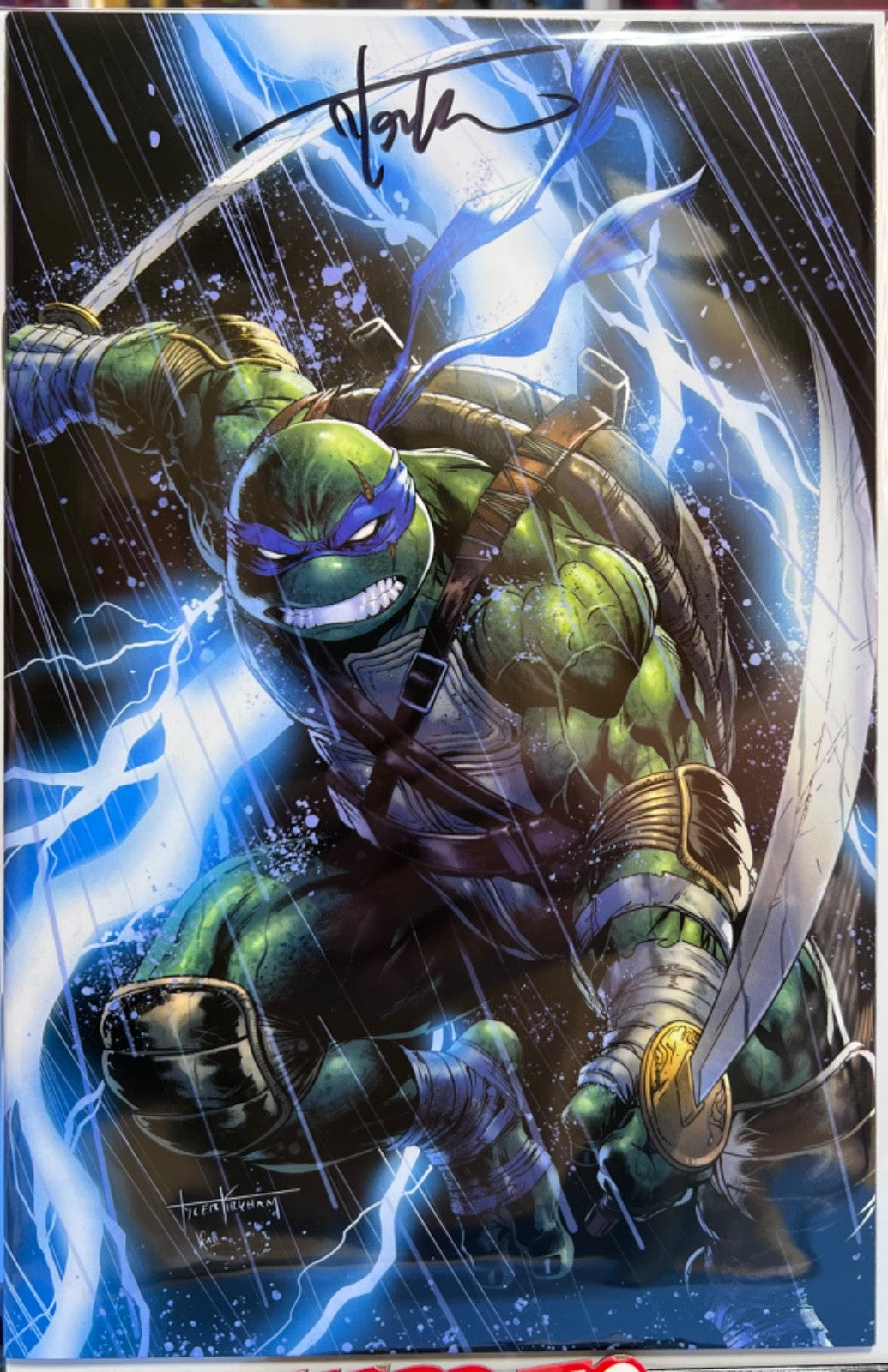 TMNT TEENAGE MUTANT NINJA TURTLES #300 SIGNED VIRGIN EXCLUSIVE LEO - KIRKHAM