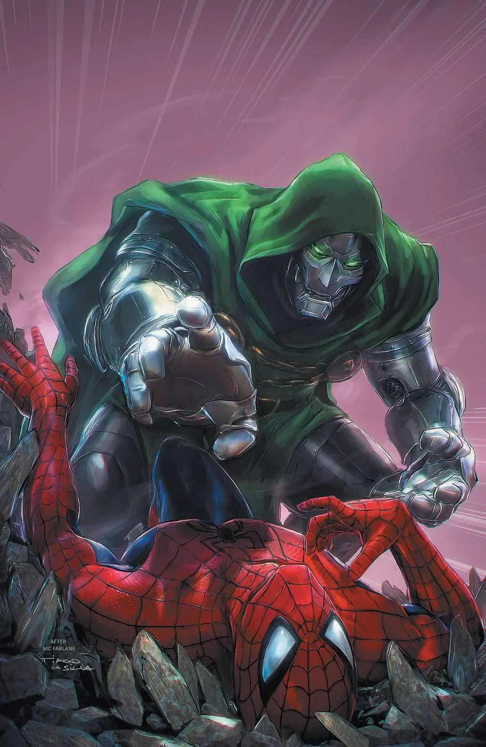 AMAZING SPIDER-MAN #61 VIRGIN/TRADE EXCLUSIVE - 316 HOMAGE - DOOM - DA SILVA