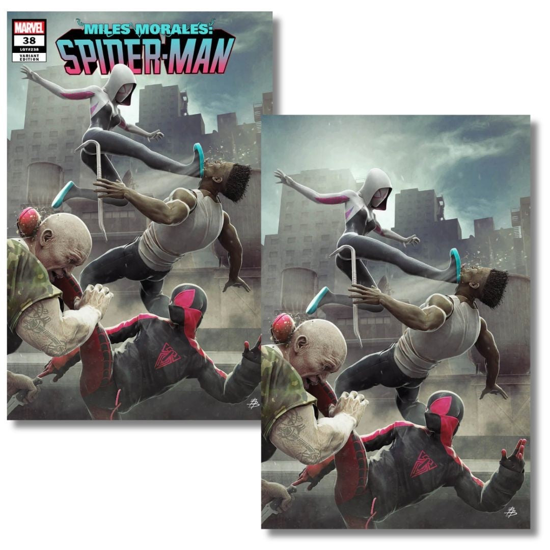 MILES MORALES SPIDER-MAN #38 CON EXCLUSIVE VIRGIN & TRADE- SPIDER-GWEN - BARENDS
