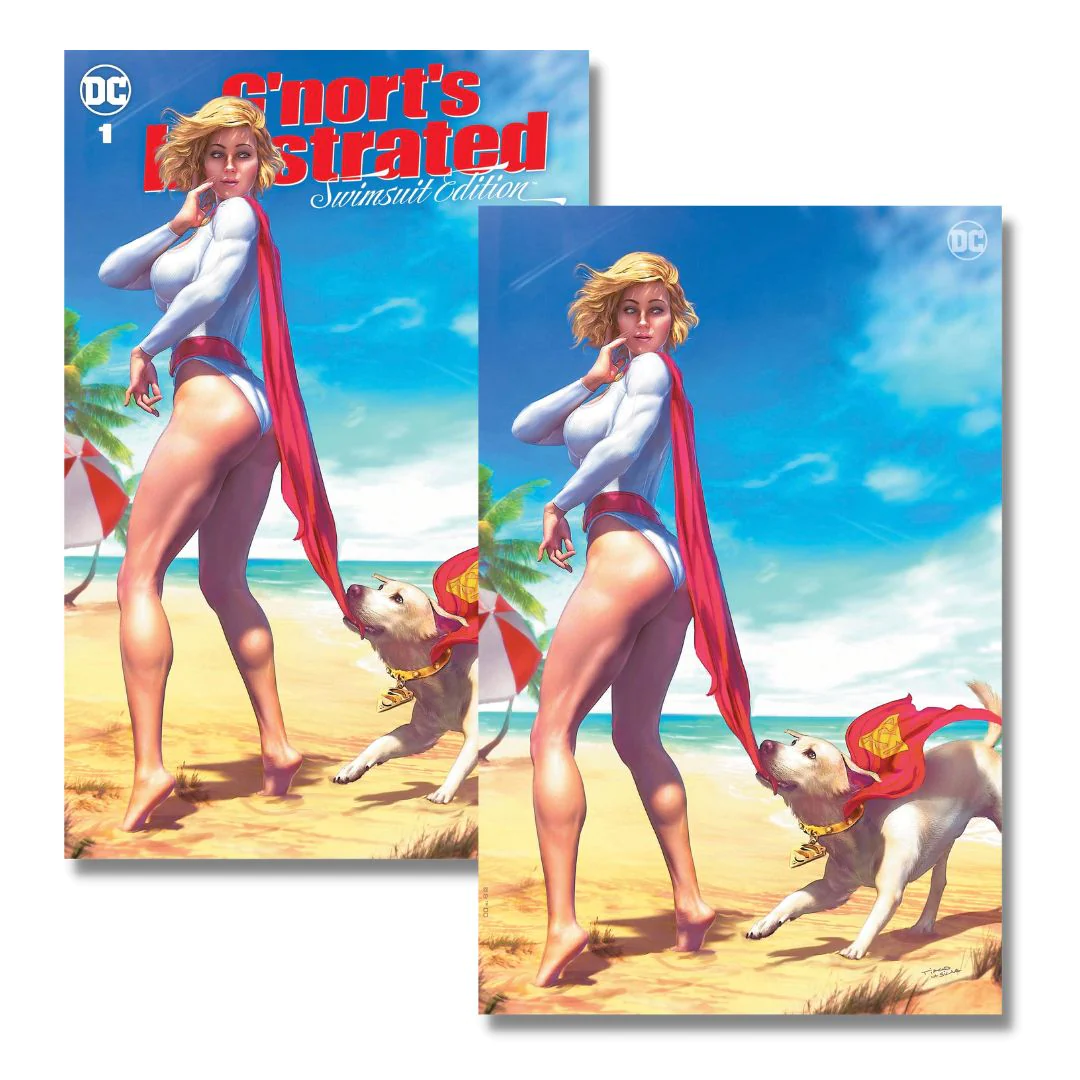 G'NORT'S ILLUSTRATED SWIMSUIT 1 - DA SILVA EXCLUSIVE TRADE/VIRGIN SET POWER GIRL