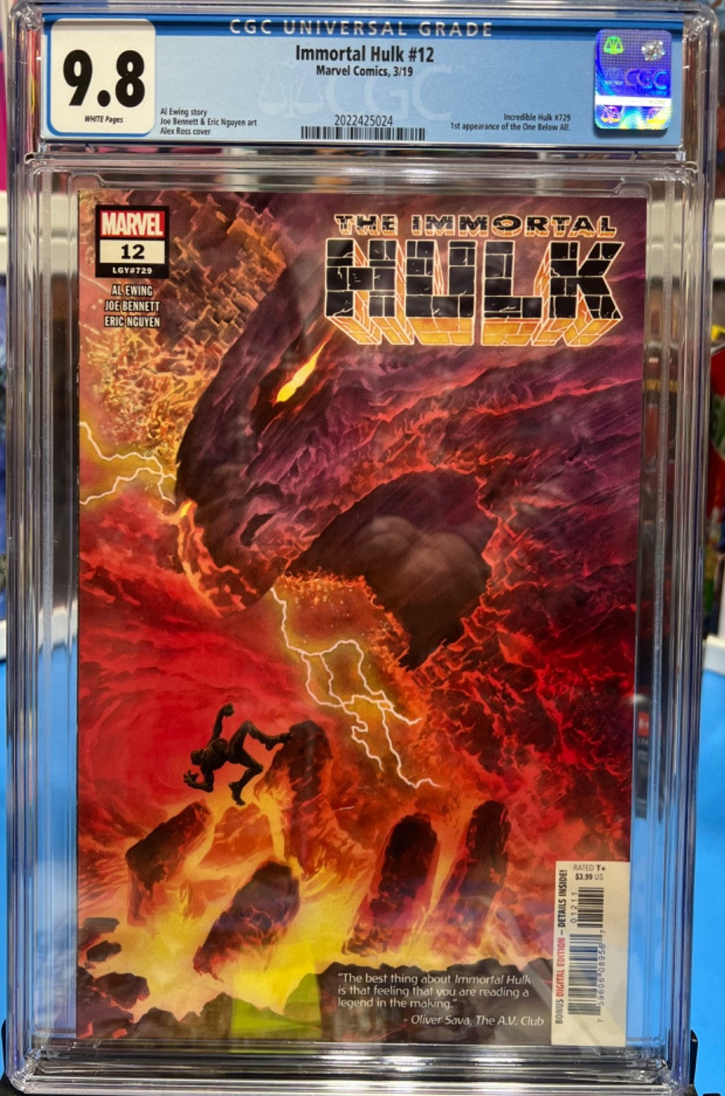 9.8 CGC IMMORTAL HULK #12 - 1st APP  ONE BELOW ALL - ALEX ROSS