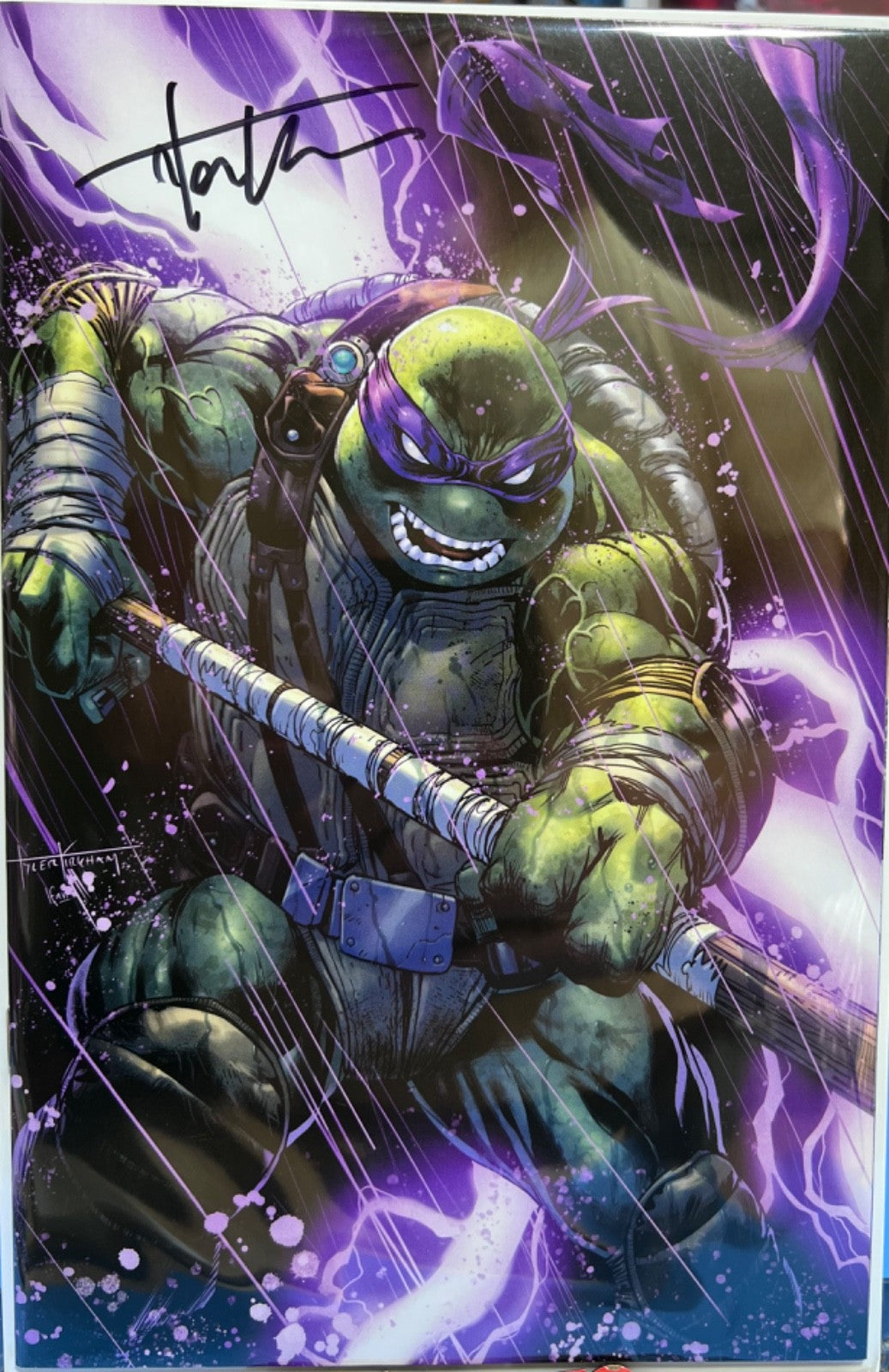 TMNT TEENAGE MUTANT NINJA TURTLES #300 SIGNED VIRGIN EXCLUSIVE DONNY - KIRKHAM