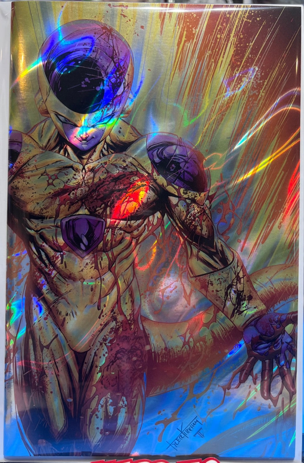 FAME AKIRA TORIYAMA LAVA FOIL GOLD FRIEZA VIRGIN KIRKHAM BATTLE DAMAGE LTD 50