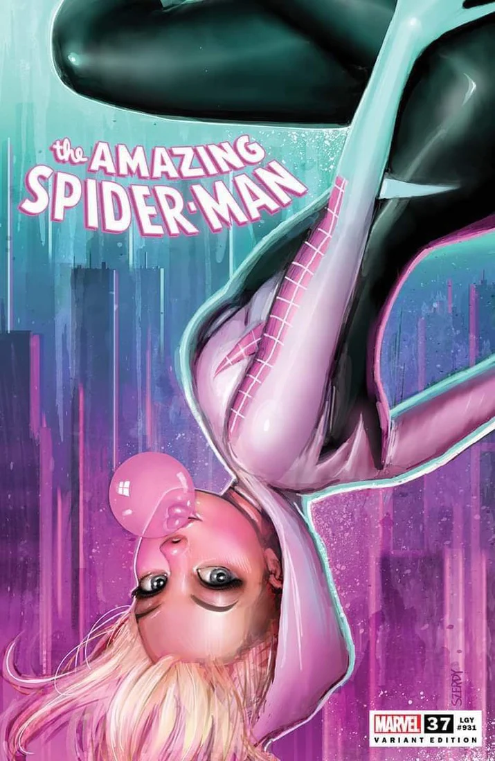 AMAZING SPIDER-MAN 37 EXCLUSIVE VIRIGN/TRADE SZERDY SPIDER-GWEN BUBBLE BUM