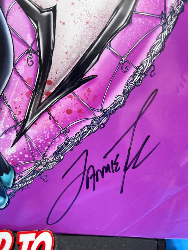 SPIDER-GWEN 11X17 ART PRINT HAND SIGNED JAMIE TYNDALL w COA & TOP LOADER