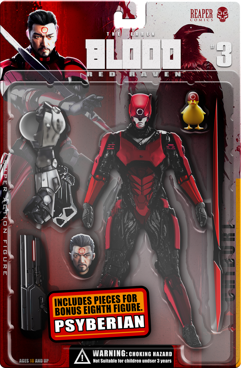 BLOOD RED RAVEN 3 EXCLUSIVE VIRGIN SPOT FOIL & ACTION FIGURE COVER - LE 25