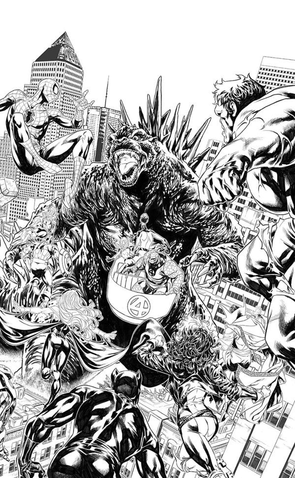 1:25 GODZILLA DESTROYS MARVEL UNIVERSE #1 VIRGIN 2ND PRINT INCENTIVE - LOW PRINT