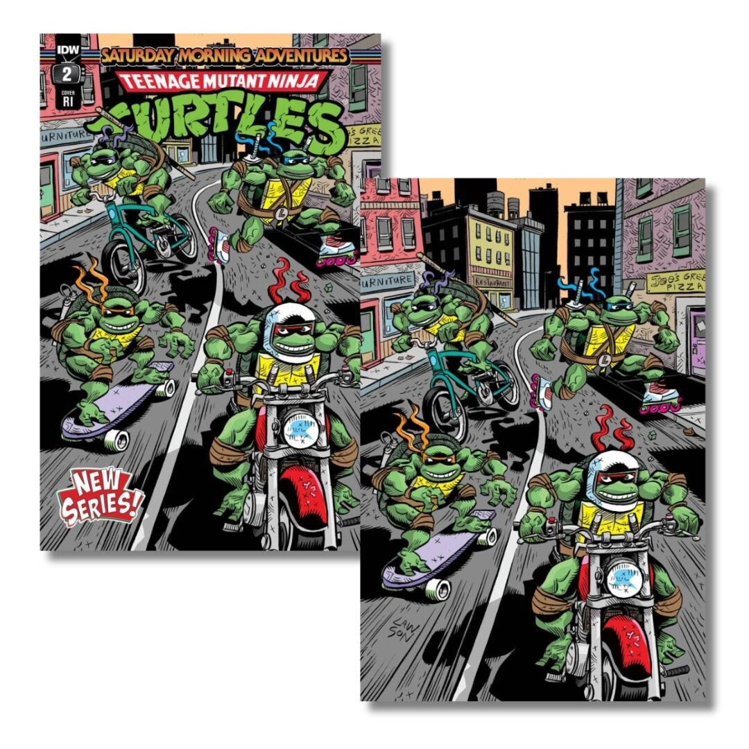 TEENAGE MUTANT NINJA TURTLES SATURDAY MORNING #2 VIRGIN RATIO SET 1:10 & 1:25