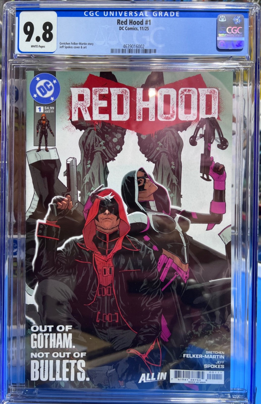 9.8 CGC RED HOOD #1 Controversial Issue Out of Print Spokes Cover