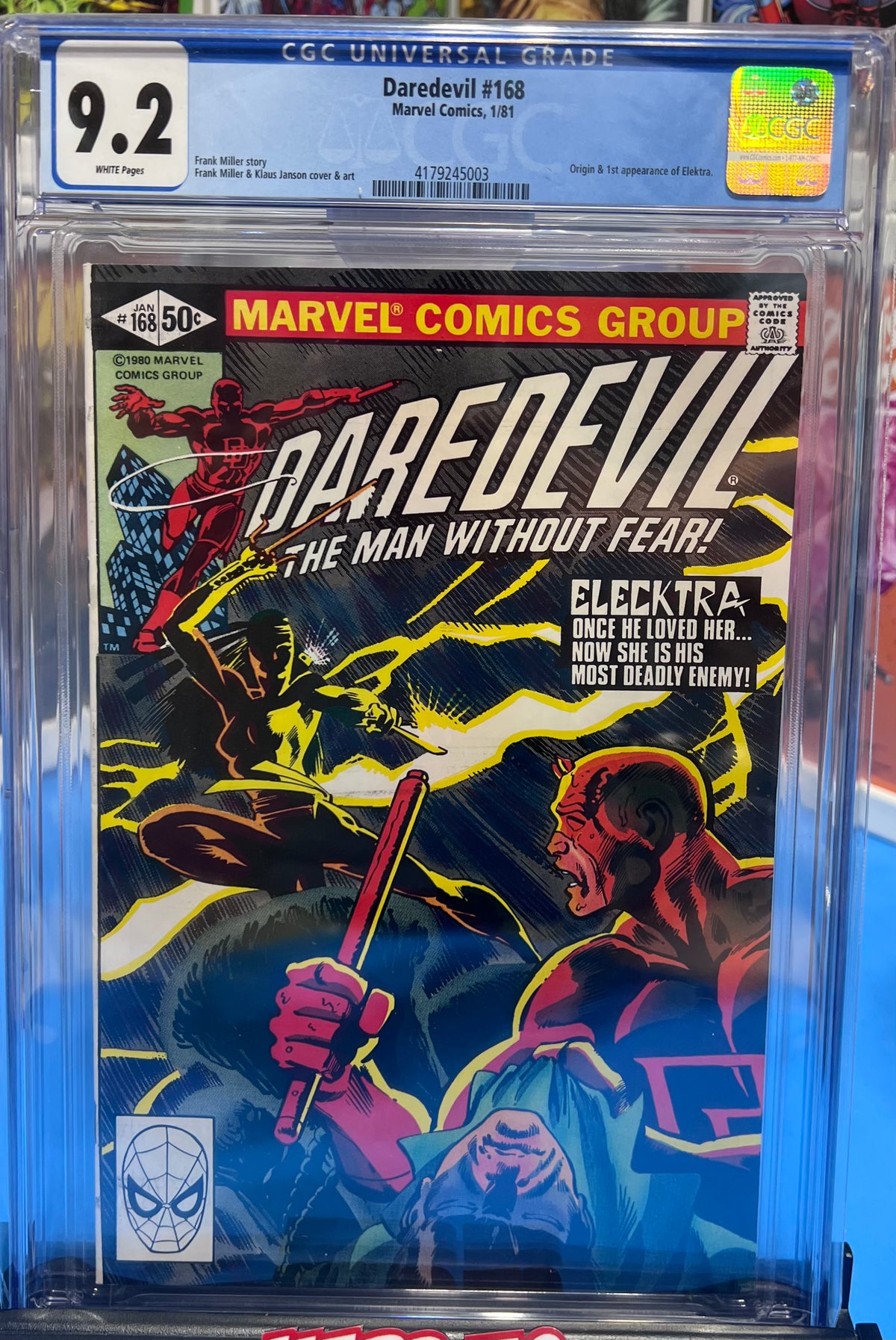 9.2 CGC DAREDEVIL #168 (1981) 1ST APP ELEKTRA