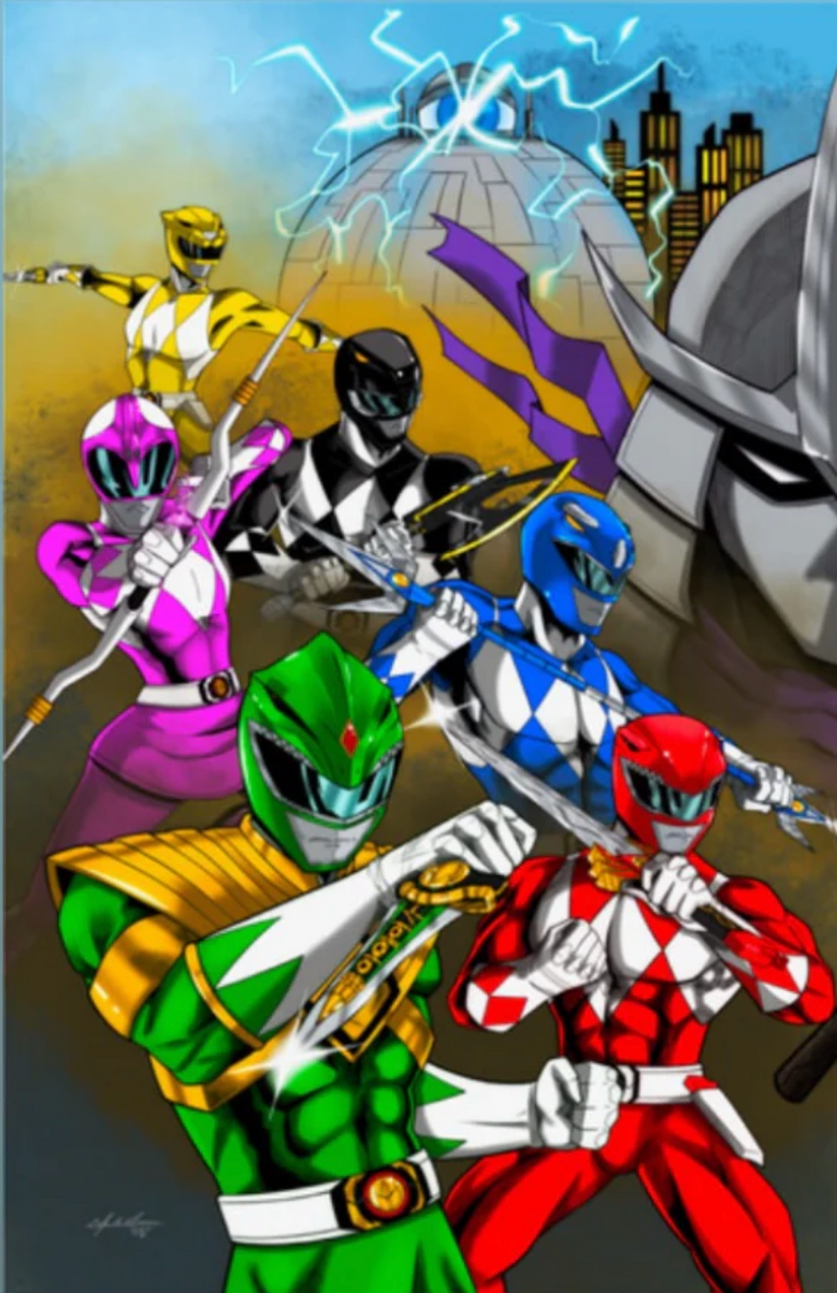 TMNT TEENAGE MUTANT NINJA TURTLES MMPR MIGHTY MORPHIN POWER RANGERS III #1 (2025) - VIRGIN CONNECTING EXCLUSIVE SET