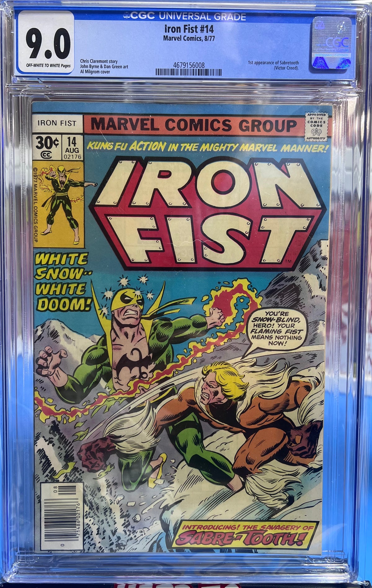 9.0 CGC IRON FIST #14 (1977) 1ST APP SABRETOOTH