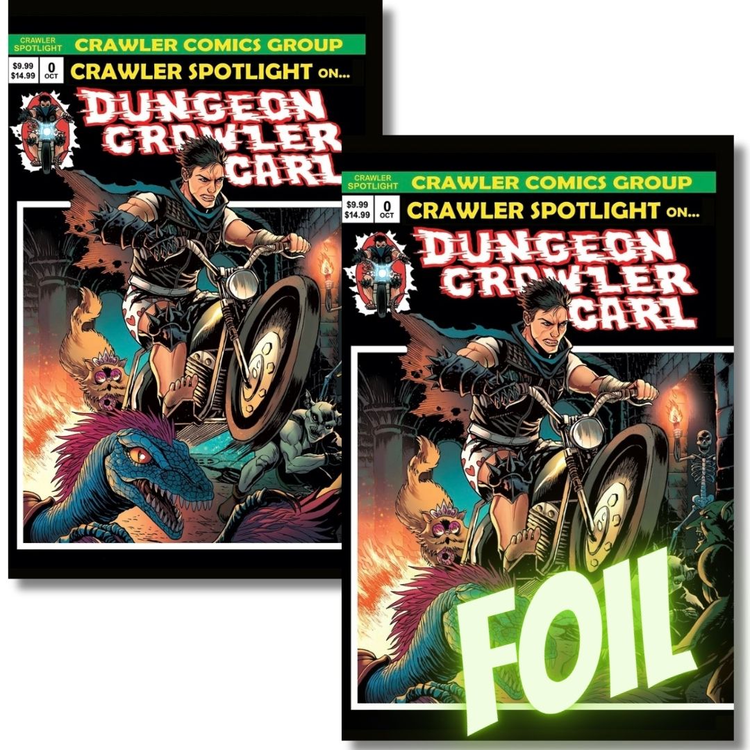 DUNGEON CRAWLER CARL #0 2ND PRINT EXCLUSIVE FOIL & TRADE SET - GHOST RIDER HOMAGE - FLOWERS - PRESALE EST SHIP 10/7