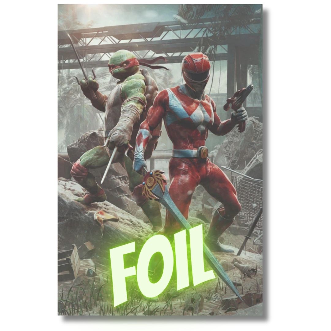 TEENAGE MUTANT NINJA TURTLES MIGHTY MORPHIN POWER RANGERS III #1 - VIRGIN FOIL EXCLUSIVE - BARENDS