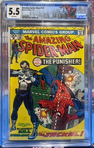 5.5 CGC AMAZING SPIDER-MAN #129 (1974) 1ST APP PUNISHER