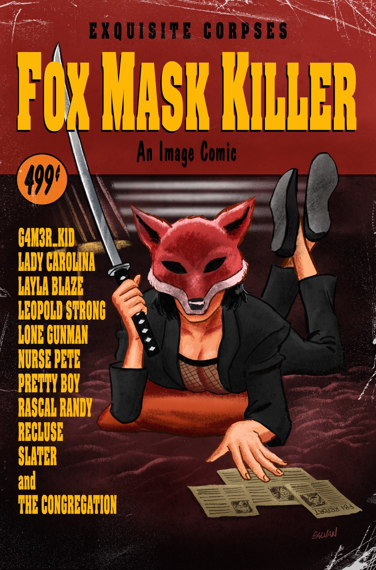 EXQUISITE CORPSES FOX MASK KILLER #1 EXCLUSIVE PULP FICTION HOMAGE LTD 400 - GALVAN - PRESALE EST SHIP 9/20