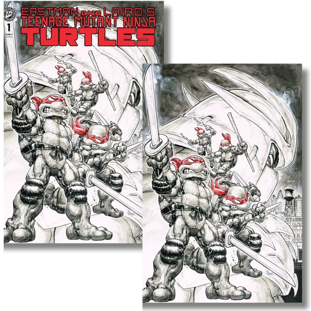TMNT TEENAGE MUTANT NINJA TURTLES #1 VIRGIN & TRADE EXCLUSIVE - FREDDIE WILLIAMS (ORIGINAL 1984 SIZE)