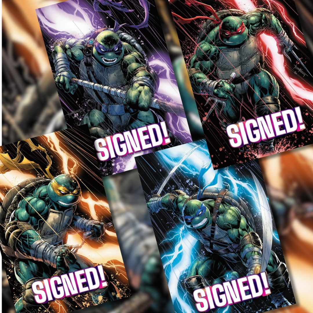 TMNT TEENAGE MUTANT NINJA TURTLES #300 VIRGIN EXCLUSIVE SET SIGNED - KIRKHAM  LTD 500 - PRESALE EST SHIP AUG 28TH