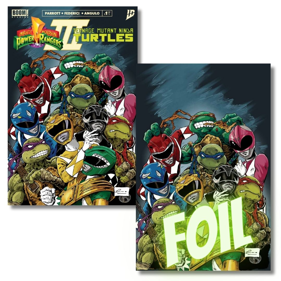 TEENAGE MUTANT NINJA TURTLES MIGHTY MORPHIN POWER RANGERS III #1 - TRADE & VIRGIN FOIL EXCLUSIVE - HERNANDEZ