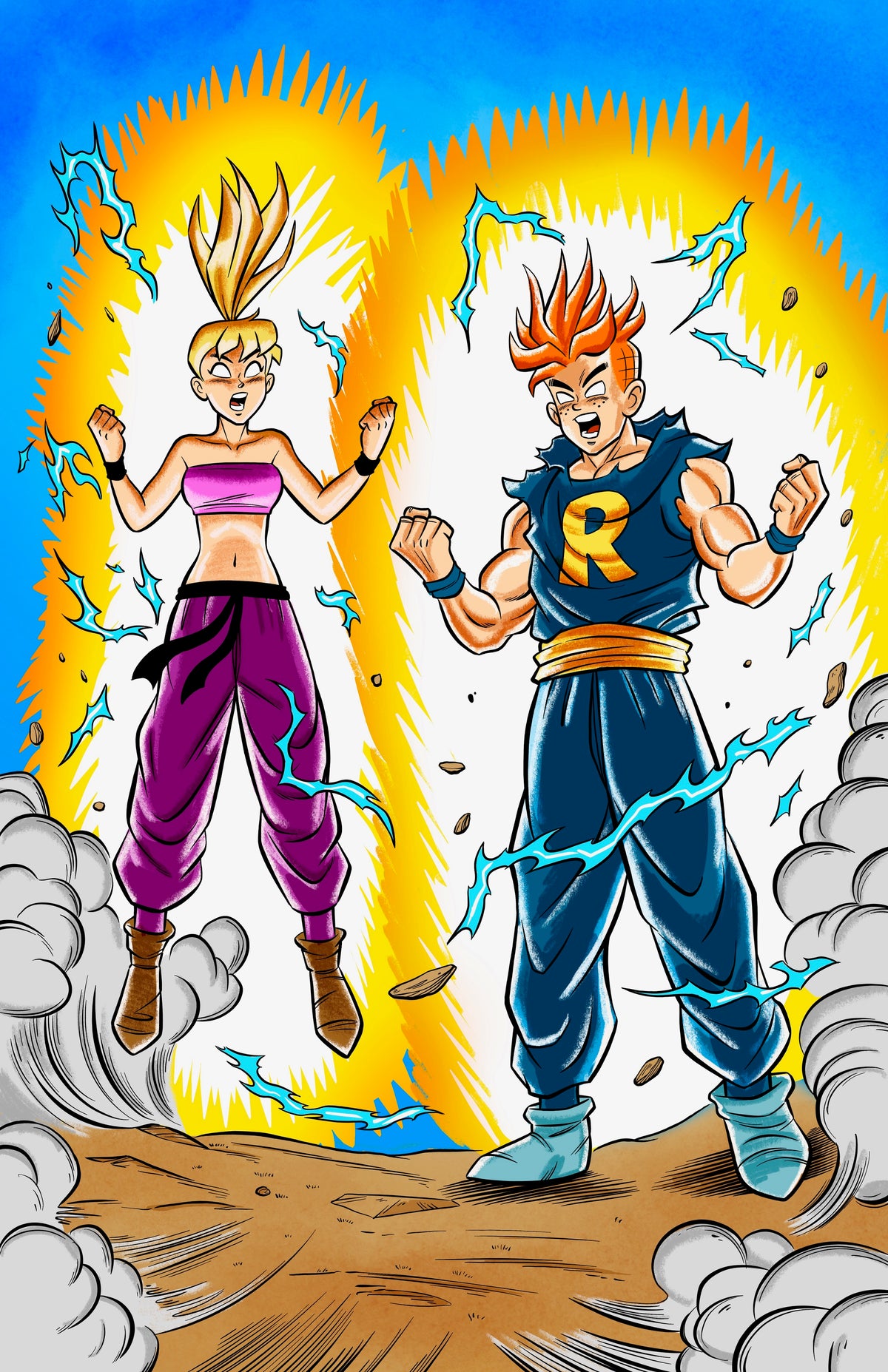 ARCHIE & BETTY SUPER SAIYAN HOMAGE EXCLUSIVE - ARCHIE AMERICA 250TH - BILL GALVAN - PRESALE EST SHIP 7/28
